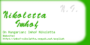 nikoletta imhof business card